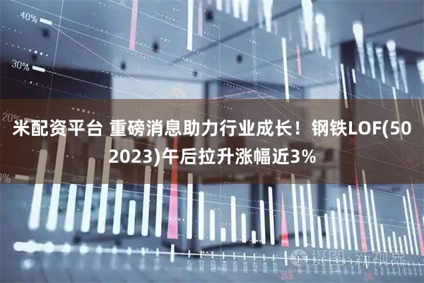 米配资平台 重磅消息助力行业成长！钢铁LOF(502023)午后拉升涨幅近3%